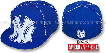 Yankees GETTIN-WEAVE Royal Fitted Hat by American Needle