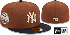 Yankees HARVEST SIDE-PATCH Brown-Navy Fitted Hat by New Era