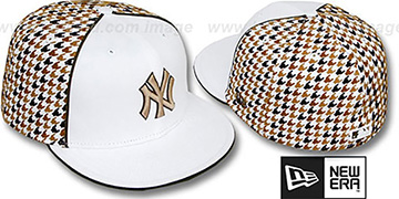 Yankees HOUNDSTOOTH White-Brown Fitted Hat by New Era