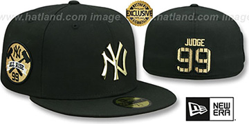 Yankees JUDGE ALL RISE GOLD METAL-BADGE Black Fitted Hat by New Era