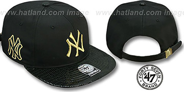 Yankees JULIGUNK STRAPBACK Black-Gold Hat by Twins 47 Brand