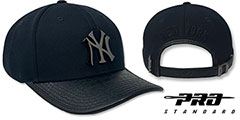 Yankees LOW-PRO BLACK METAL BADGE STRAPBACK Navy-Black Hat by Pro Standard