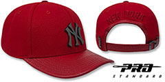 Yankees LOW-PRO BLACK METAL BADGE STRAPBACK Red Hat by Pro Standard