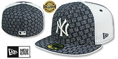 Yankees NY FADE ALL-OVER PINWHEEL Navy-Grey Fitted Hat by New Era