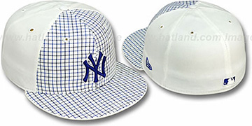 Yankees PLAIDSTER Plaid-White Fitted Hat by New Era