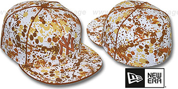 Yankees SPLATTER White-Orange Fitted Hat by New Era