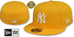 Yankees TEAM-BASIC Gold-White Fitted Hat by New Era