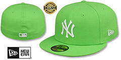 Yankees TEAM-BASIC Lime-White Fitted Hat by New Era