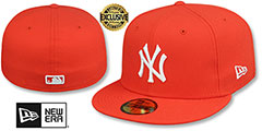 Yankees TEAM-BASIC Orange-White Fitted Hat by New Era