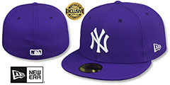 Yankees TEAM-BASIC Purple-White Fitted Hat by New Era