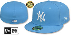 Yankees TEAM-BASIC Sky-White Fitted Hat by New Era