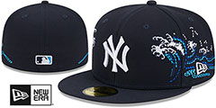 Yankees TONAL WAVE Navy Fitted Hat by New Era