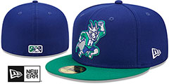 Yard Goats MILB MARVEL DEFENDERS Royal-Green Fitted Hat by New Era