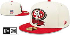 49ers 2022 NFL SIDELINE Cream-Red Fitted Hat by New Era - 2nd View