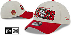 49ers 2023 NFL DRAFT FLEX Stone-Red Hat by New Era - 2nd View