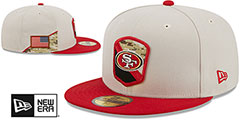 49ers 2023 SALUTE-TO-SERVICE Stone-Red Fitted Hat by New Era - 2nd View