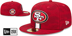 49ers 2024 NFL SIDELINE Red Fitted Hat by New Era - 2nd View