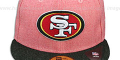 49ers 2T-HEATHER ACTION Red-Charcoal Fitted Hat by New Era - 2nd View