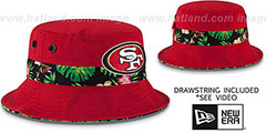 49ers BLOOM SUB-BANDED Red Bucket Hat by New Era - 2nd View