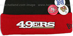 49ers BUTTON-UP Knit Beanie Hat by New Era - 2nd View