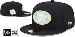 49ers COLOR PACK SIDE-PATCH Black Fitted Hat by New Era - 2nd View