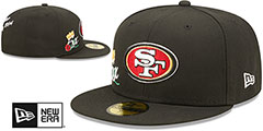 49ers CROWN CHAMPS Black Fitted Hat by New Era - 2nd View