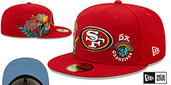 49ers GROOVY Red Fitted Hat by New Era - 2nd View