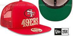 49ers HERITAGE FOAM FRONT TRUCKER SNAPBACK Red Hat by New Era - 2nd View