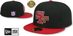 49ers NFL LIGATURE SIDE-PATCH Black-Red Fitted Hat by New Era - 2nd View