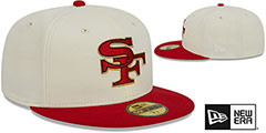 49ers NFL LIGATURE White-Red Fitted Hat by New Era - 2nd View