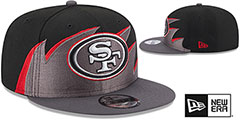 49ers NFL TIDAL WAVE SNAPBACK Black-Charcoal Hat by New Era - 2nd View