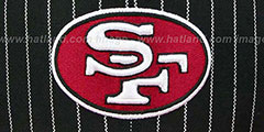 49ers PINSTRIPE 2T TEAM-BASIC SNAPBACK Black-Red Adjustable Hat by Mitchell and Ness - 2nd View