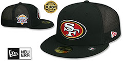 49ers SB XXIX MESH-BACK SIDE-PATCH Black-Black Fitted Hat by New Era - 2nd View