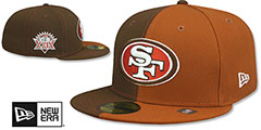 49ers SB XXIX SPLIT SIDE-PATCH Brown-Wheat Fitted Hat by New Era - 2nd View