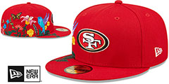 49ers SIDE-BLOOM Red Fitted Hat by New Era - 2nd View