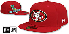 49ers STATEVIEW Red Fitted Hat by New Era - 2nd View