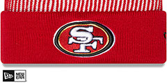 49ers STRIPED Knit Beanie Hat by New Era - 2nd View