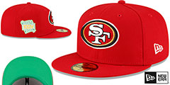 49ers SUPER BOWL XXIV CITRUS POP Red-Green Fitted Hat by New Era - 2nd View