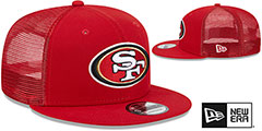 49ers TEAM-BASIC TRUCKER SNAPBACK Red Hat by New Era - 2nd View