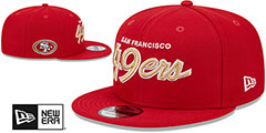 49ers TEAM-SCRIPT SNAPBACK Red Hat by New Era - 2nd View