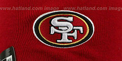 49ers TEAM-TONE TASSLE Red Knit Beanie Hat by New Era - 2nd View