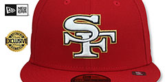 49ers THROWBACK NFL LIGATURE Red Fitted Hat by New Era - 2nd View