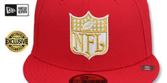 49ers THROWBACK NFL SHIELD-BASIC Red Fitted Hat by New Era - 2nd View