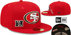 49ers TRIPLE THREAT IDENTITY Red Fitted Hat by New Era - 2nd View