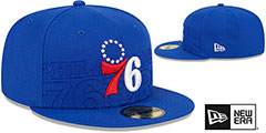 76ers 2023 NBA DRAFT Royal Fitted Hat by New Era - 2nd View