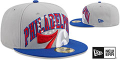 76ers 2023 NBA TIP OFF Grey-Royal Fitted Hat by New Era - 2nd View