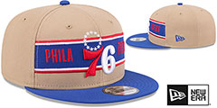 76ers 2024 NBA DRAFT SNAPBACK Camel-Royal Hat by New Era - 2nd View