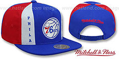 76ers AJD SNAPBACK Royal-White-Red Adjustable Hat by Mitchell and Ness - 2nd View