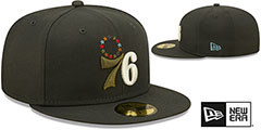 76ers COLOR PACK MULTI Charcoal Fitted Hat by New Era - 2nd View