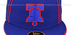 76ers HWC CHALKLINE Royal-Red Fitted Hat by New Era - 2nd View